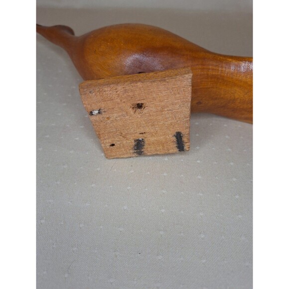 Vintage Wood Carved Bird Roadrunner Shaped 10" Tall x 6" Wide Art Deco - Picture 8 of 10